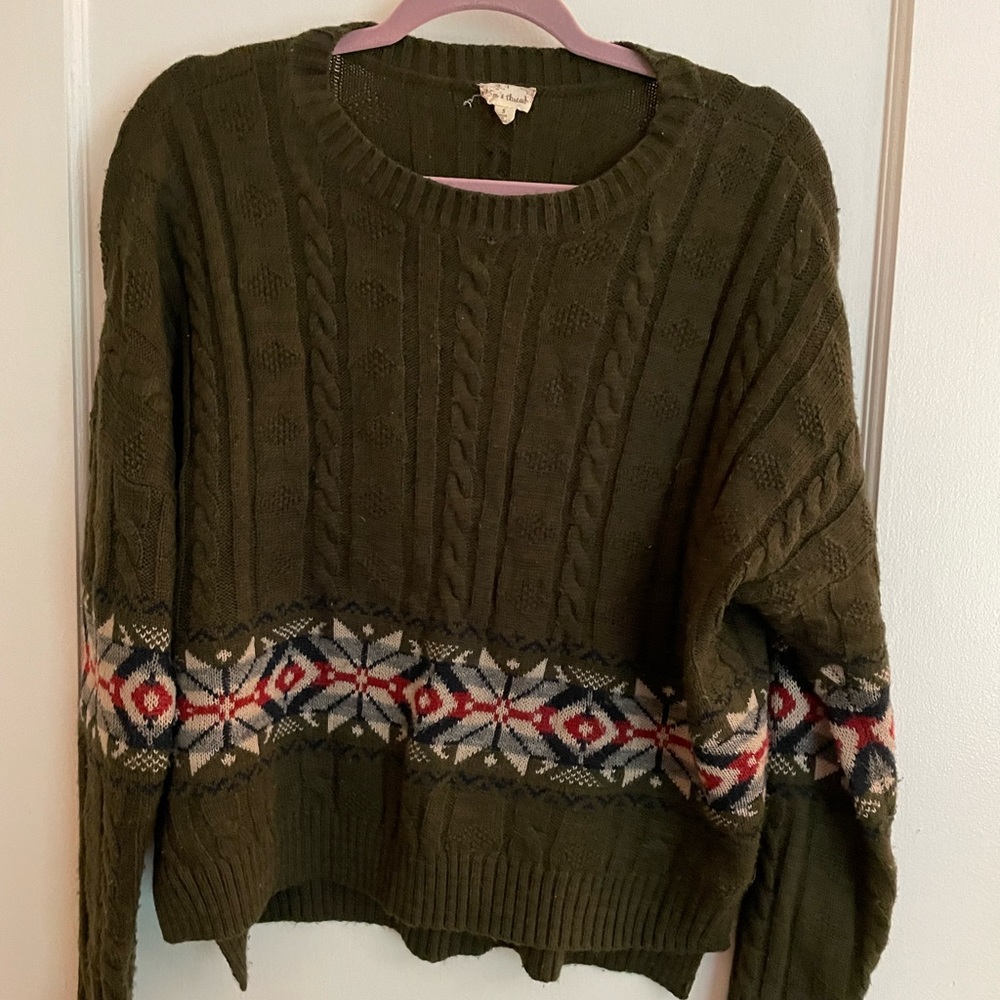Olive green winter sweater